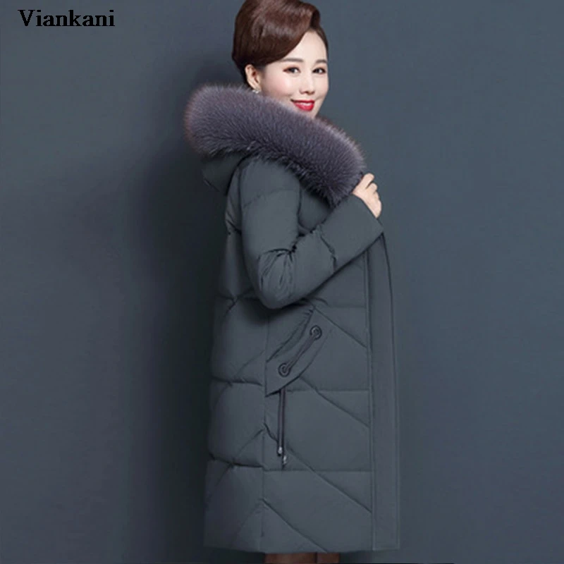 

Plus Size 7XL Middle Aged Winter Jacket Women Hooded Fur Collar Parka Long Womens Down Cotton Coat Womens Winter Jacket And Coat