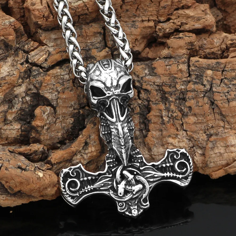 Скандинавский Викинг Молот Тора из нержавеющей стали рога Одина мильнира ворона