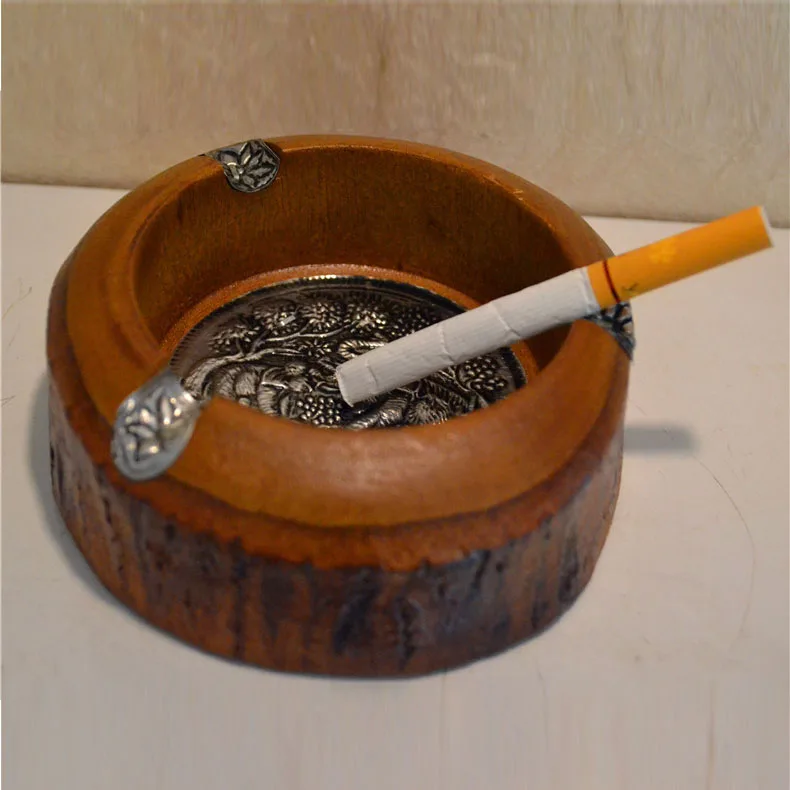 Mango wooden tin ashtray elephant restaurant Southeast Asian style tourist souvenir creative personality home