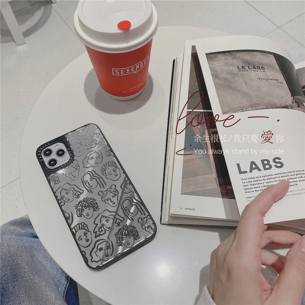 

Fashion mirror anti-drop mobile phone case for Iphone12 11 Pro MAX X XR XS XSMAX 6 7 8 PLUS 6S silicone frame Coque Funda