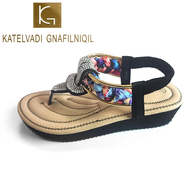 KATELVADI/женские сандалии повседневная обувь в богемном стиле пляжные Летние