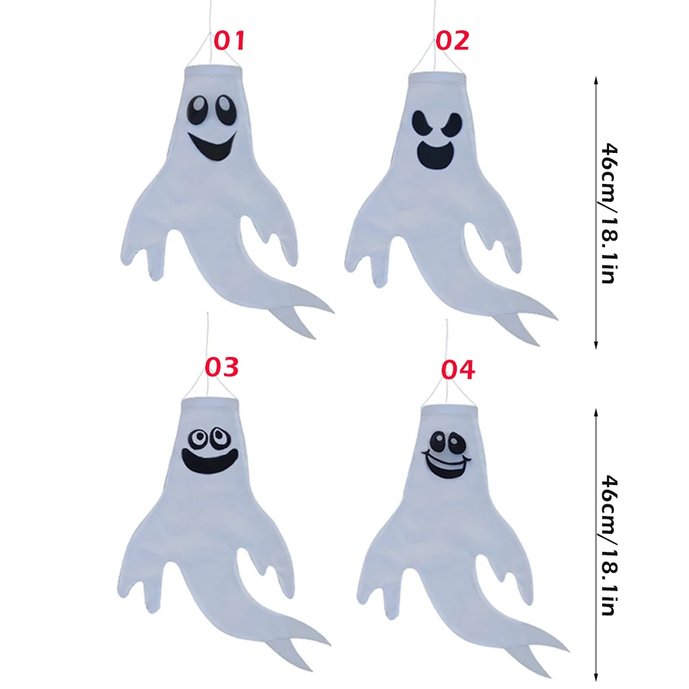 

Pumpkin Witch Ghost Windsocks Flags Ghost Face Windsock Flag Hanging Outdoor Halloween Decoration Halloween Props