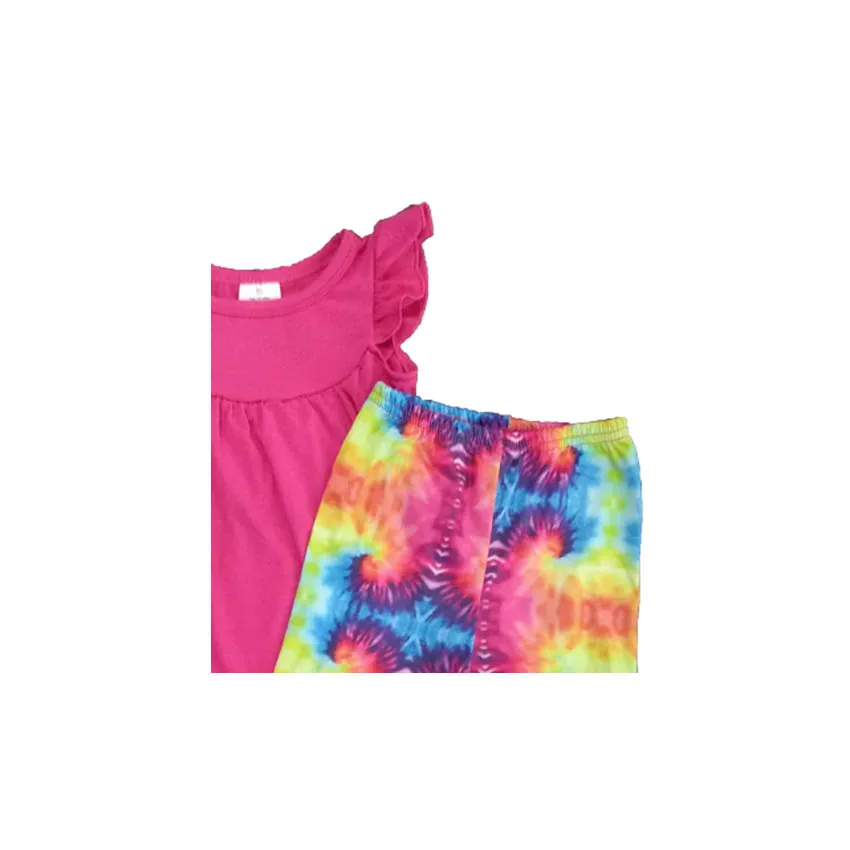 2 шт. хлопковая Футболка и разноцветные штаны для девочек | Мать ребенок