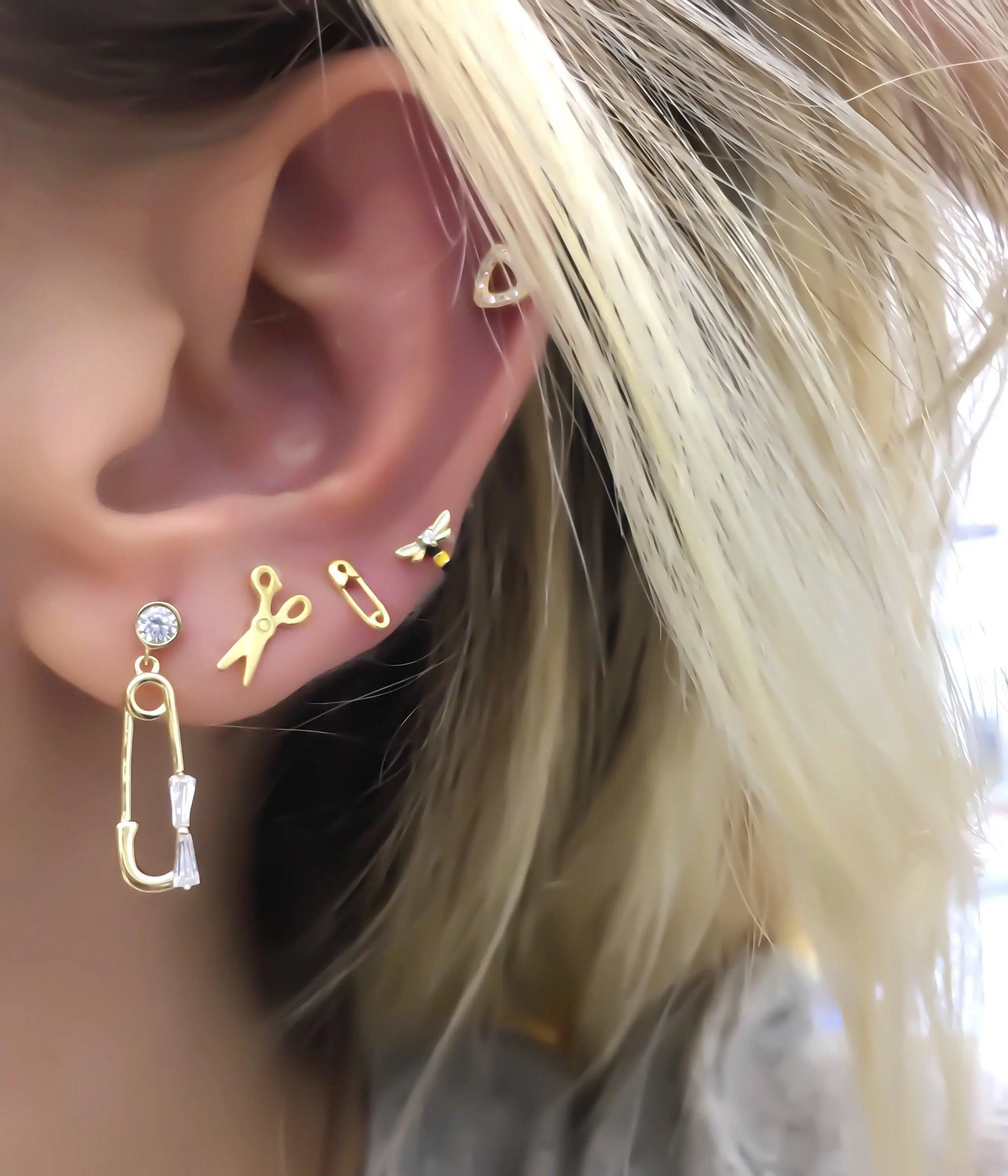 Золотые модные ювелирные изделия красочные cz проложенные милые животные пчела