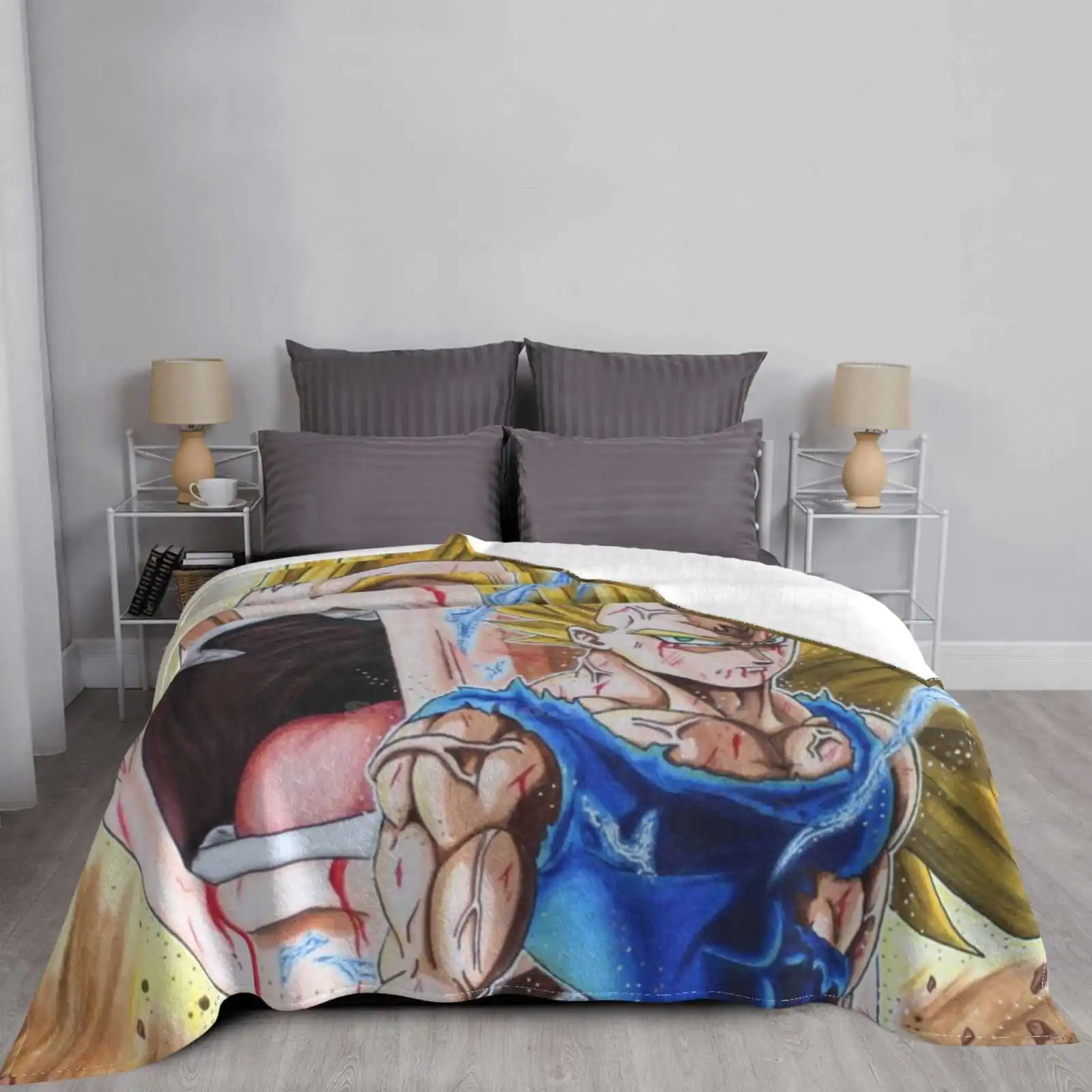 Фланелевое Одеяло Vegeta горячая Распродажа Printing High Qiality Evolution Ssj Goku Gohan Bardock Cell