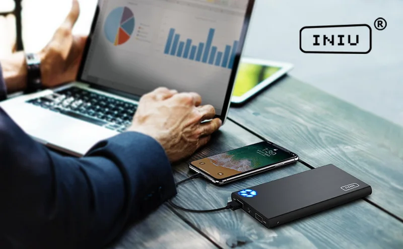 INIU 10000 мА/ч, а, внешний аккумулятор, двойной, 2 USB, портативное зарядное устройство, внешний аккумулятор для iPhone X, Xiaomi Mi, телефон, повербанк, внешний аккумулятор