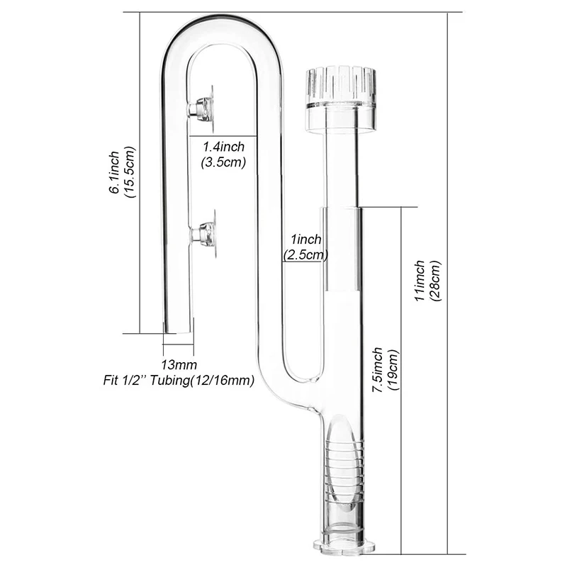 

Aquarium Glass Kit with Deoiling Film Inflow and Horn Outflow for Fish Tank Filter Tube 13mm Set for 12/16mm