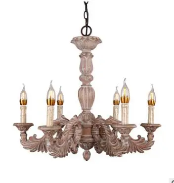 Высококачественные люстры с резьбой по дереву американские ретро деревянные