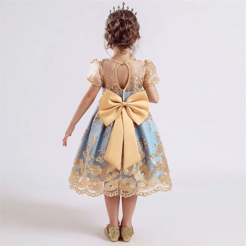 Детское платье для девочек детское празднивечерние с цветочной вышивкой