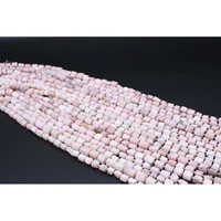 6 8mm aa natural smooth pink opal irregular cylindrical stone beads for diy necklace bracelet jewelry make 15 free delivery