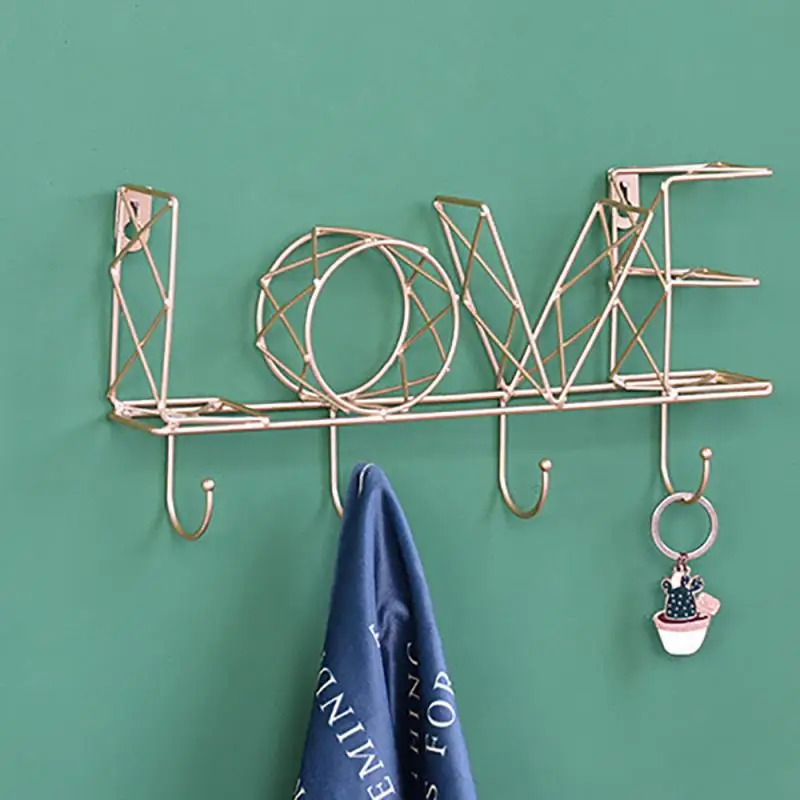 Железный стеллаж с крючками в виде букв настенная полка настенный держатель для