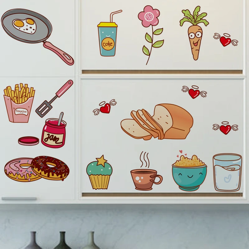 [SHIJUEHEZI] кухонные наклейки из ПВХ материала сделай сам мультяшная кухонная утварь