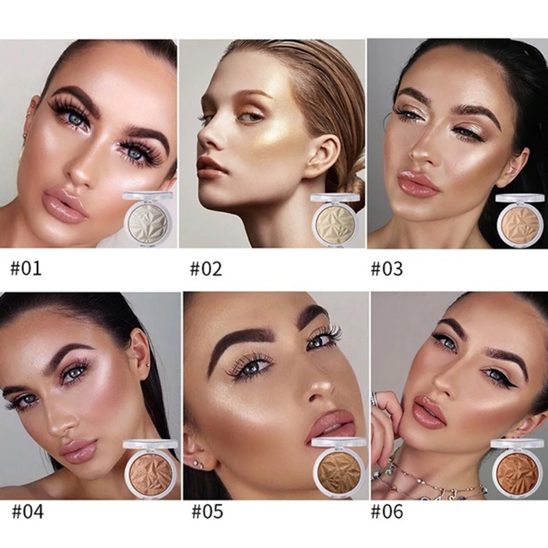 Блестящий хайлайтер светящийся контур пудра тени для век косметика пигмент