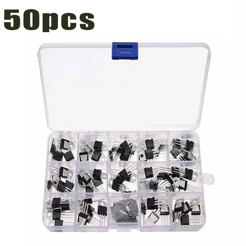 

50X 10 Value Voltage Regulator Transistor Assortment Kits LM317T L7805 To L7824