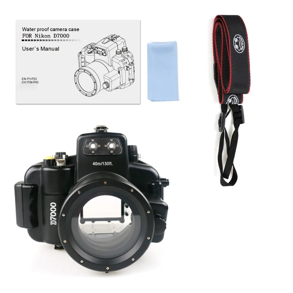 

For Nikon D7000 18-55mm 130ft/40m Waterproof Underwater Camera Housing Case Diving Cover for Nikon D7000 DSLR Camera Bag