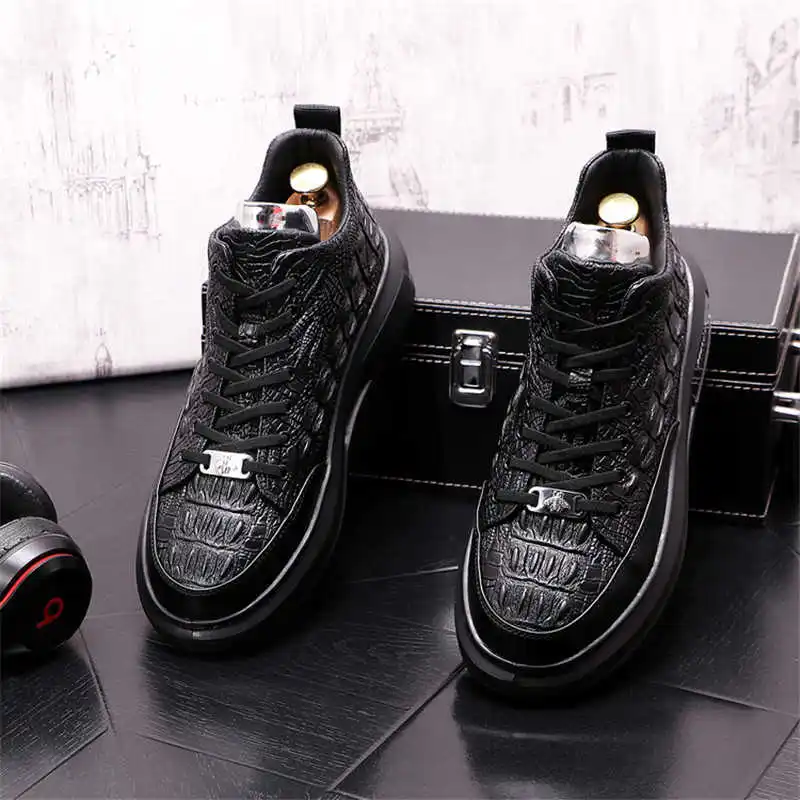 Beli Sneakers Pria Kulit Fashion Musim Gugur Sepatu Kasual Platform Hip Hop Punk Sepatu Latihan Sepatu Pria