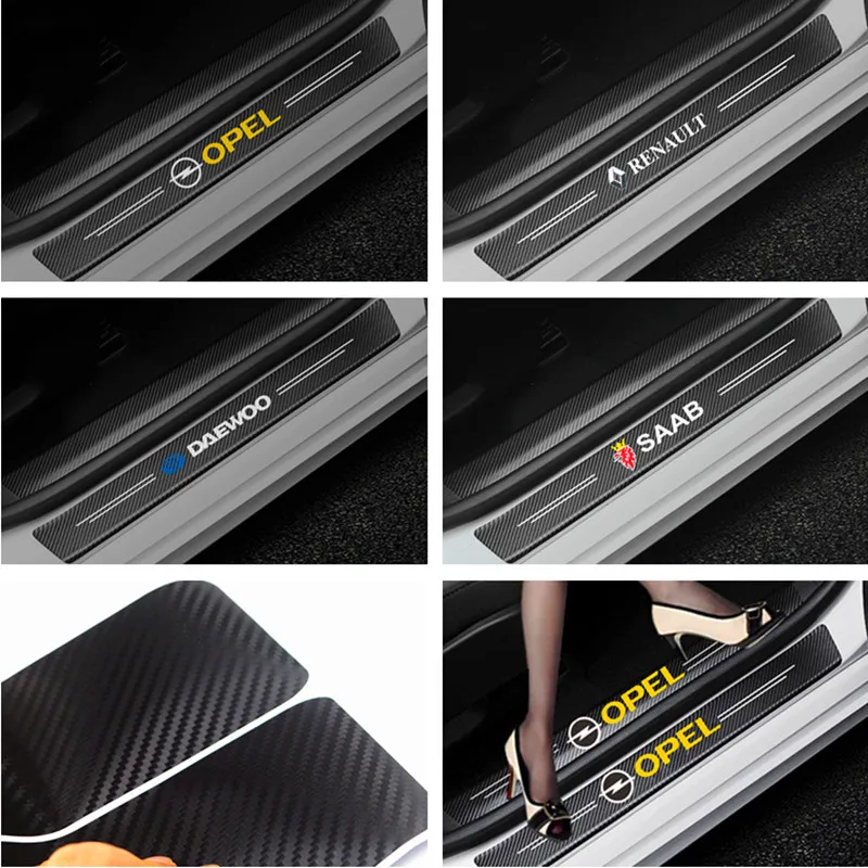4 шт. двери автомобиля порог углеродного волокна накладка Стикеры для VW Volkswagen Golf