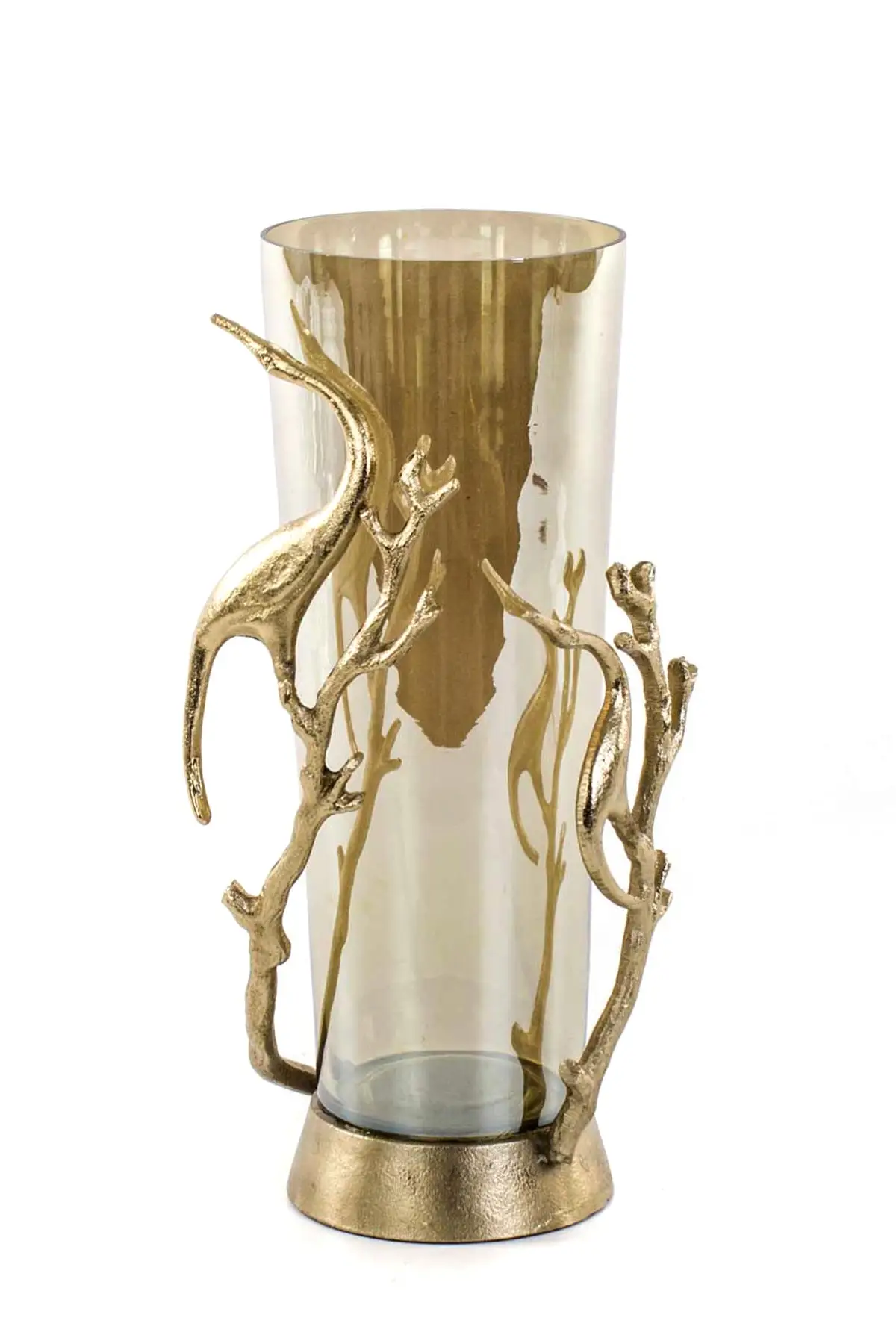 

Euro Flora Decorative Glass Vase Metal Altlkl Bal Color 15x33 Cm 173301