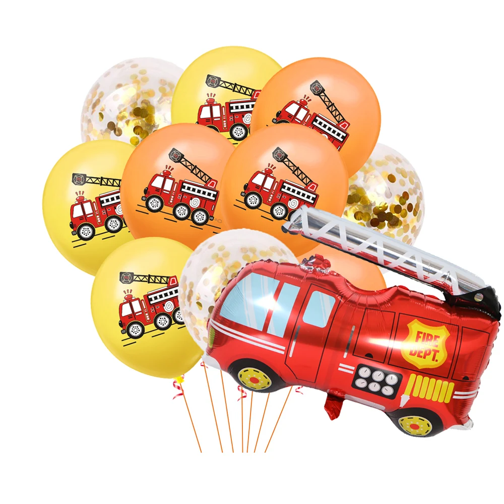

Birthday Fireman Party Latex Balloons Kids Favors Party Gift Fire Truck Balloon Firefighter Baby Shower Party Decor Supplies