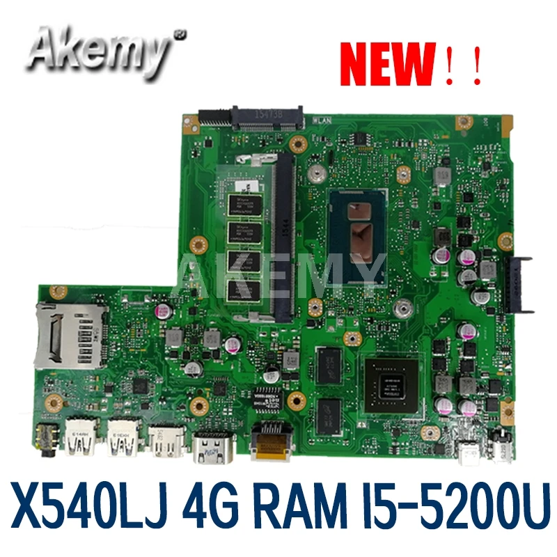 

Akmey X540LJ motherboard For Asus X540LJ X540L F540L R540L Laptop motherboard 4G RAM I5-5200U GT920M-2GB REV2.1 Test work 100%