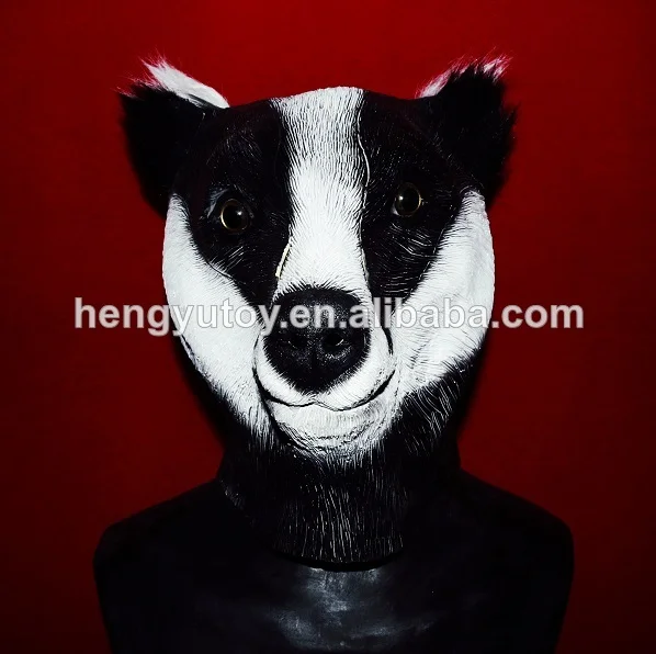 

Deluxe Quality Adult Novelty Fancy Dress overhead Rubber Latex Badger Head Mask for Party