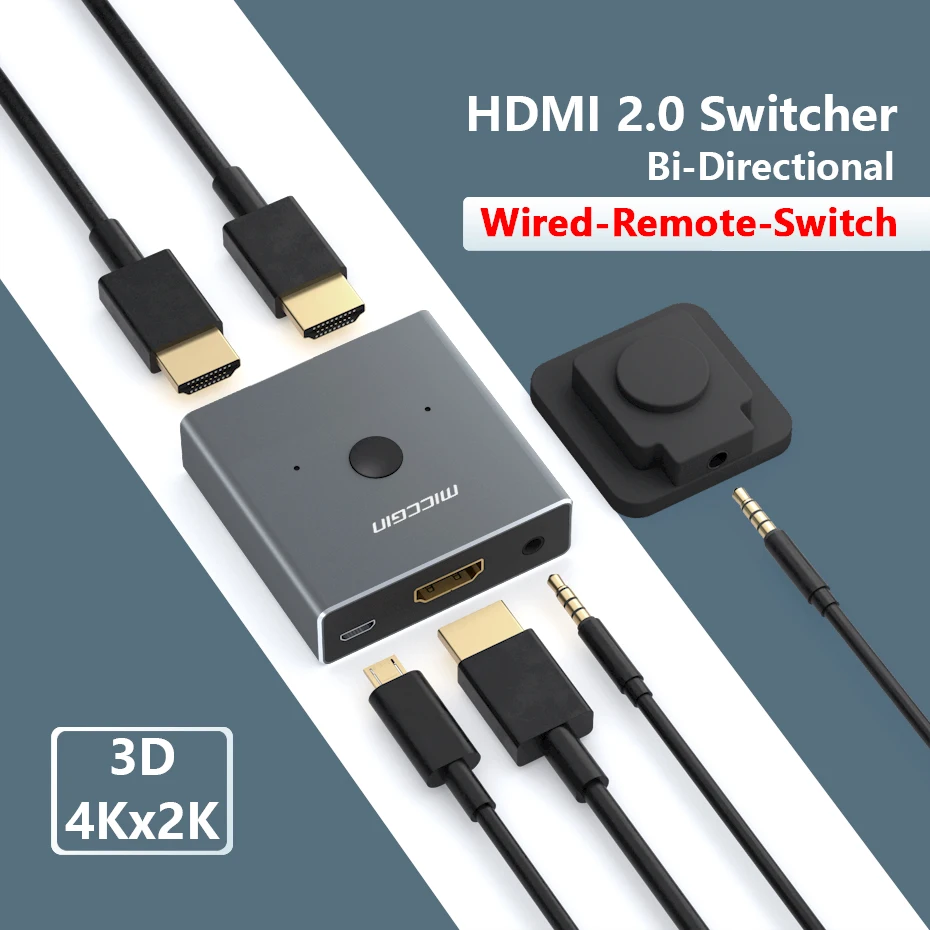 Новый Переключатель HDMI 4K Mini 1 в 2 OUT HD2.0 проводное управление для XBOX 360 PS4 Smart Android HDTV