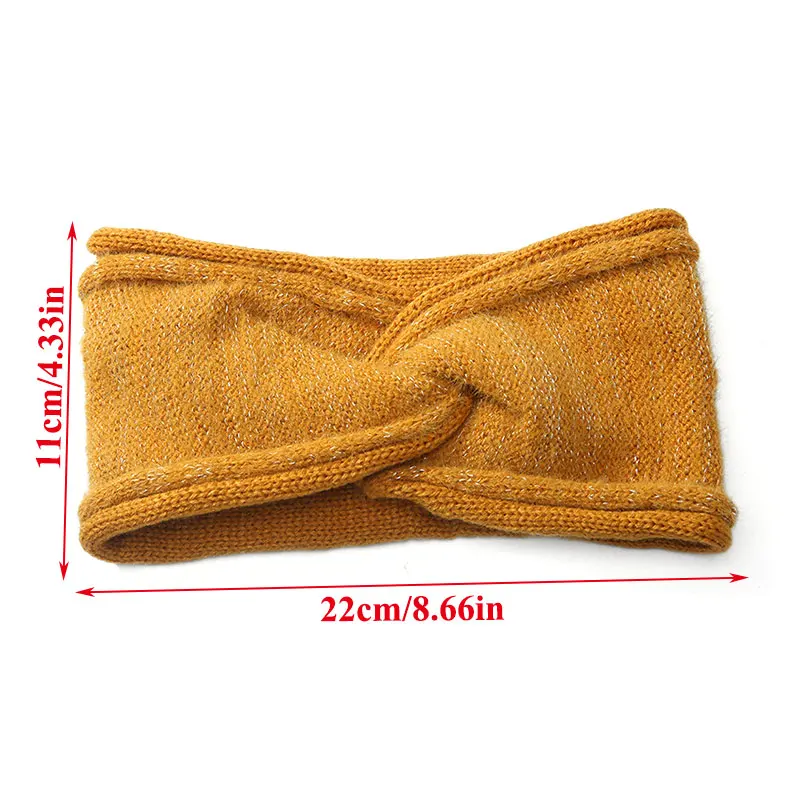 

Winter Hair Accessories Wide Head Wrap Woolen Knitted Headband Solid Color Crossed Hairband Elastic Hair Bands Elegant Hair Band