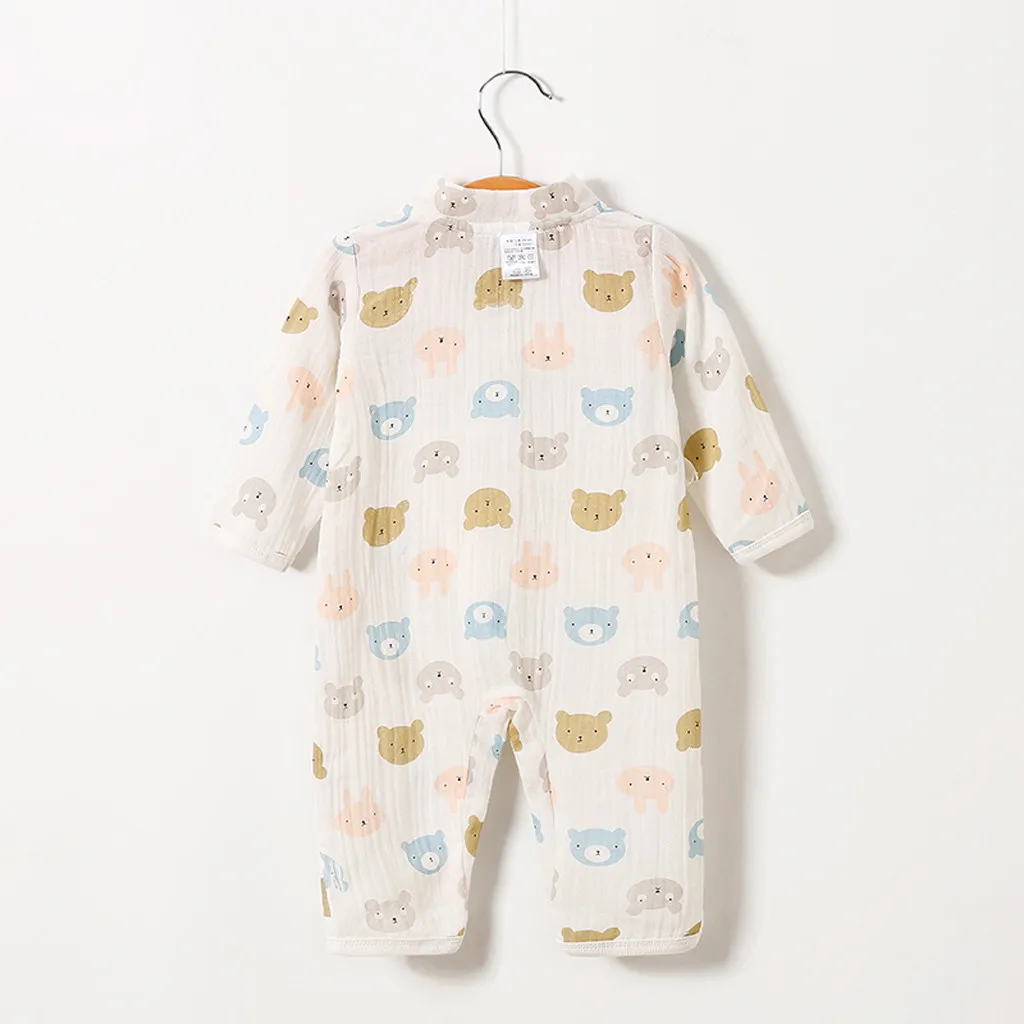 Детский комбинезон с длинным рукавом осенне зимний цветочным принтом|Ромперы| |