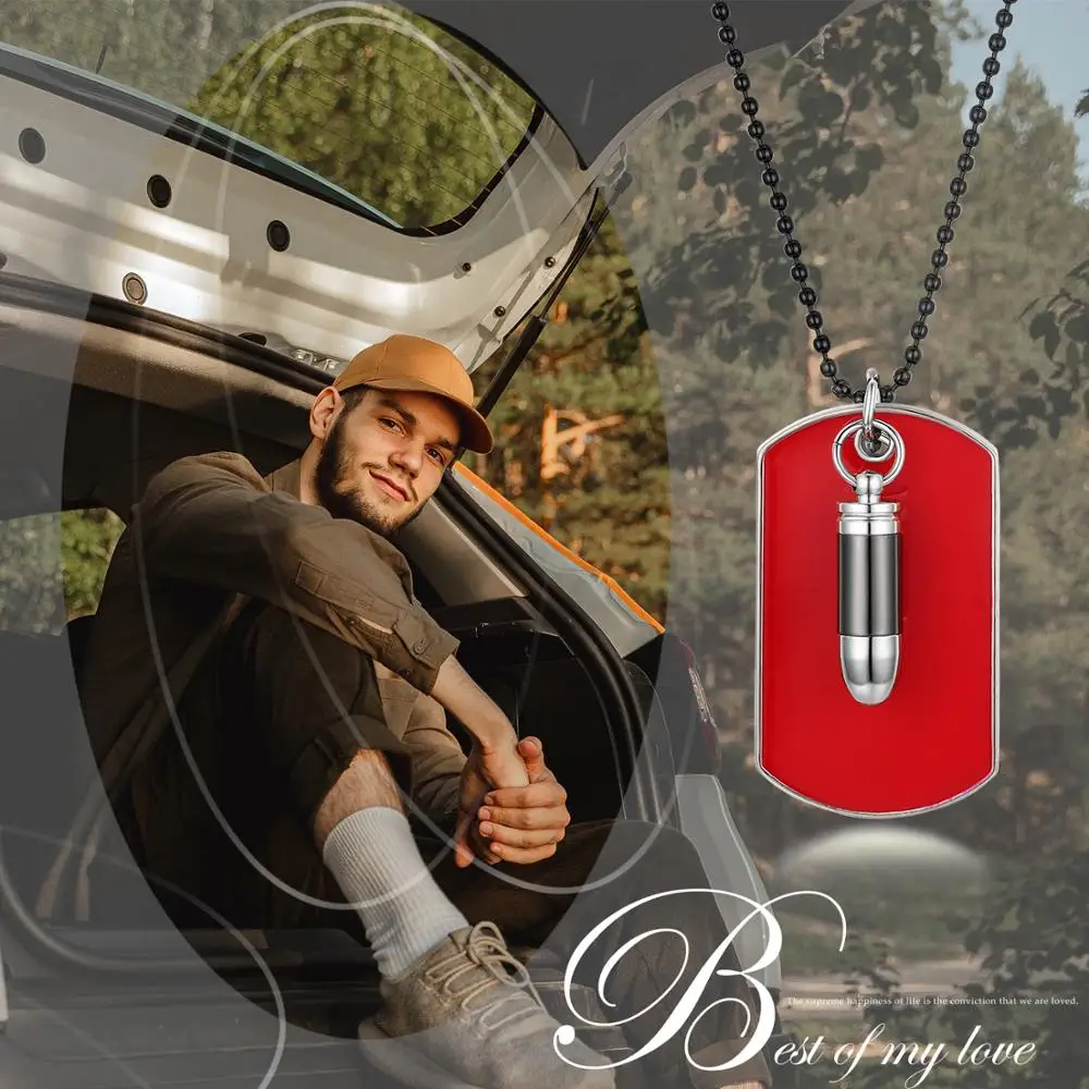 BONISKISS Fashion Men Military Army Bullet Charm Dog Tags Chain Pendant Necklace Customized Personalized Jewelry Gift | Украшения и
