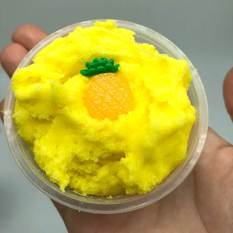 Ананас ошламованная смесь алеврита и глины пушистый Floam Slime игрушка для снятия стресса Ananas Ароматические игрушки слизь в подарок слизь в грязи шпатлевка Diy игрушка антистресс