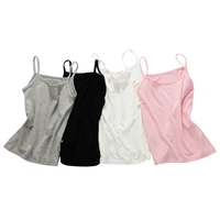 2 to 12 years 2021 simple solid lycra young girls tank top summer sleeveless camisole kids cotton undershirt for spring autumn