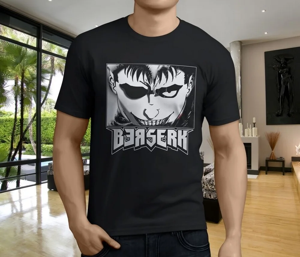 Горячая новинка BERSERK японское аниме Манга Серия Мужская черная футболка Размер