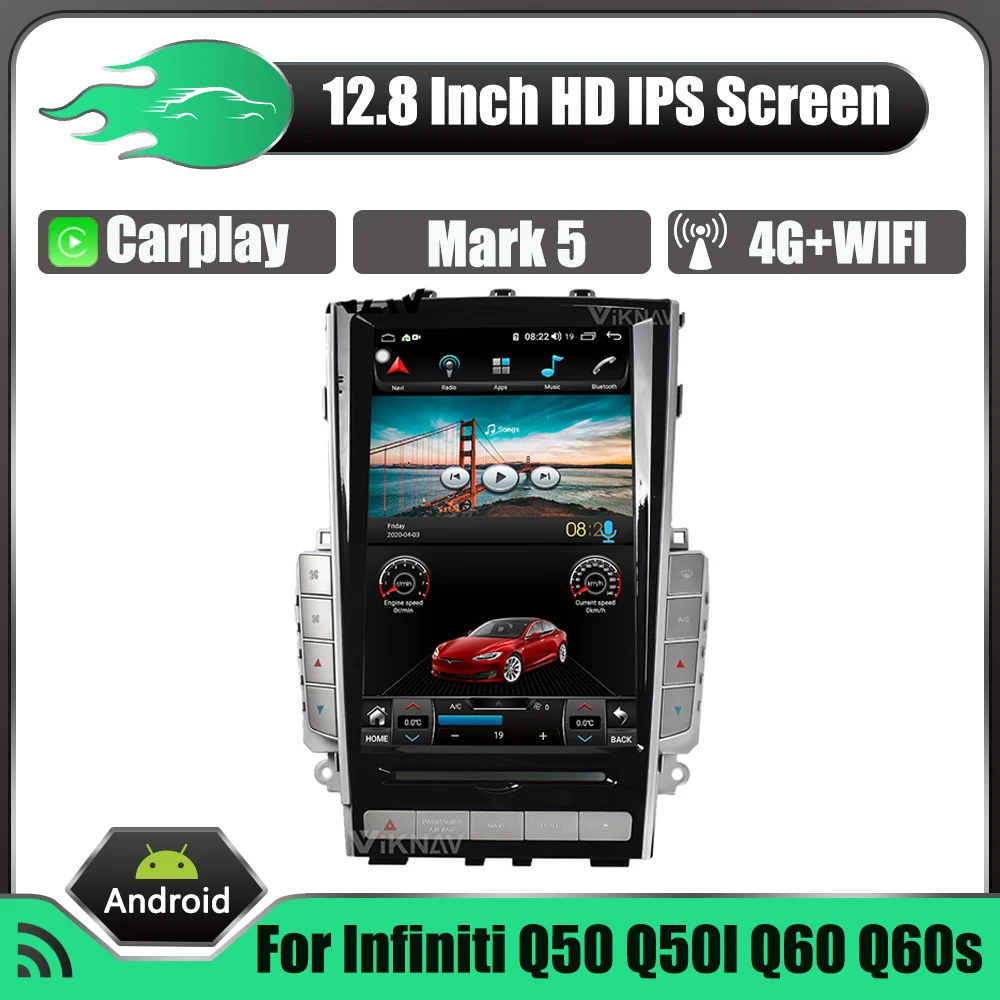 

12.1 Inch Android Car Radio GPS Navigation For Infiniti Q50 Q50l Q60 Q60s 2012-2021 Video Player HD Touch Full Screen Head Unit