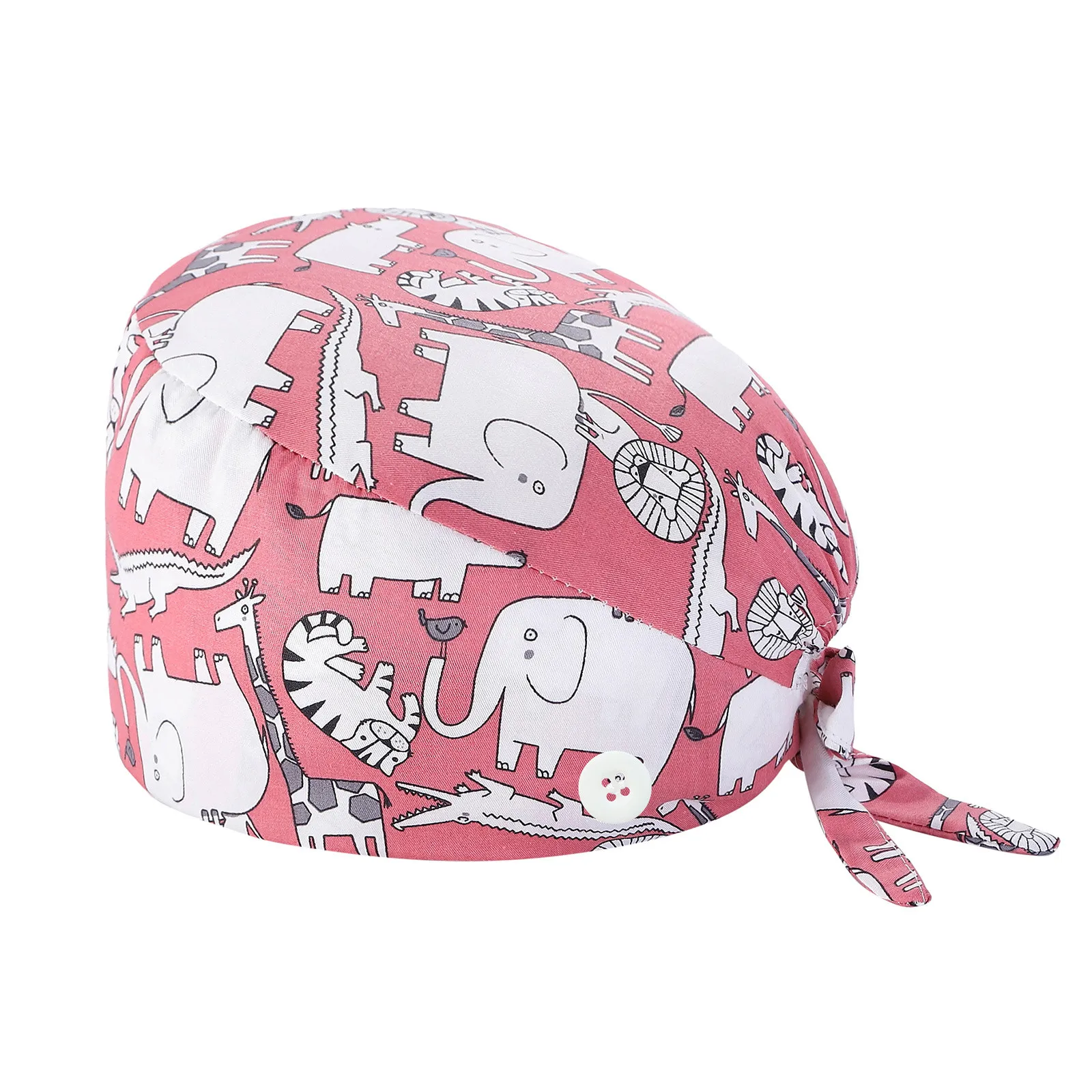 1pc New Scrub Working Hat Floral Bouffant Sanitary Cap With Sweatband Cartoon Printing Nursing Caps Adjustable#Y30 | Тематическая