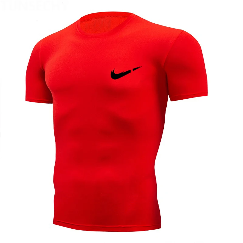 Спортивные фитнес плотно облегающие футболки для мужчин s Slim Fit с короткими рукавами быстросохнущие спортивные футболки для бега мужские Рашгард jogger тренировочные футболки футбол спортивная одежда Джерси Топы мужские - Цвет: Photo Color