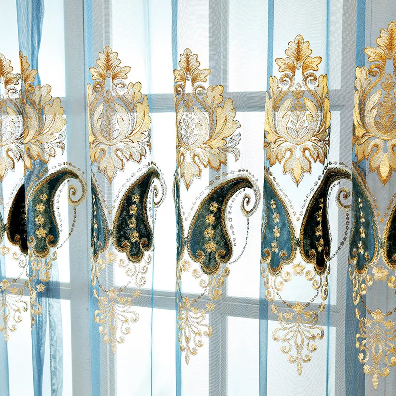 Индивидуальные высококачественные вышитые оконные шторы в европейском стиле