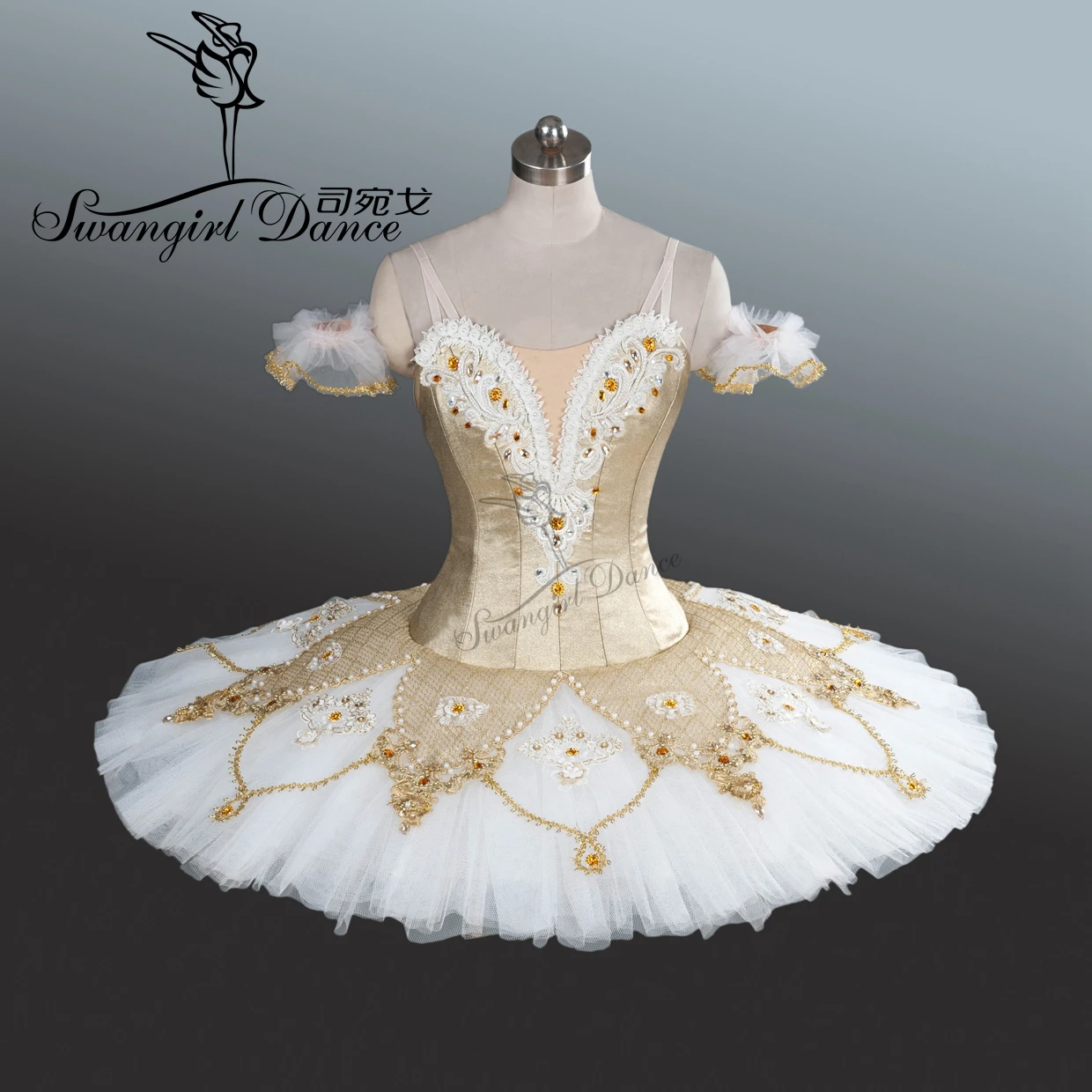 2017 новое поступление! балетная пачка высокого качества белого и золотого цвета