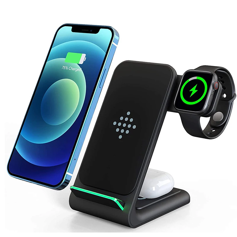 

Fast Charging QI 15W 3 in 1 Wireless Charger Dock Station For Iphone X/11/12/Airpods Pro Folded Charge Stand For Iwatch 5/6/7