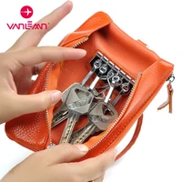 mini key bag wallet women genuine leather short key wallets female card holder portable clutch korean style vintage girl wallet