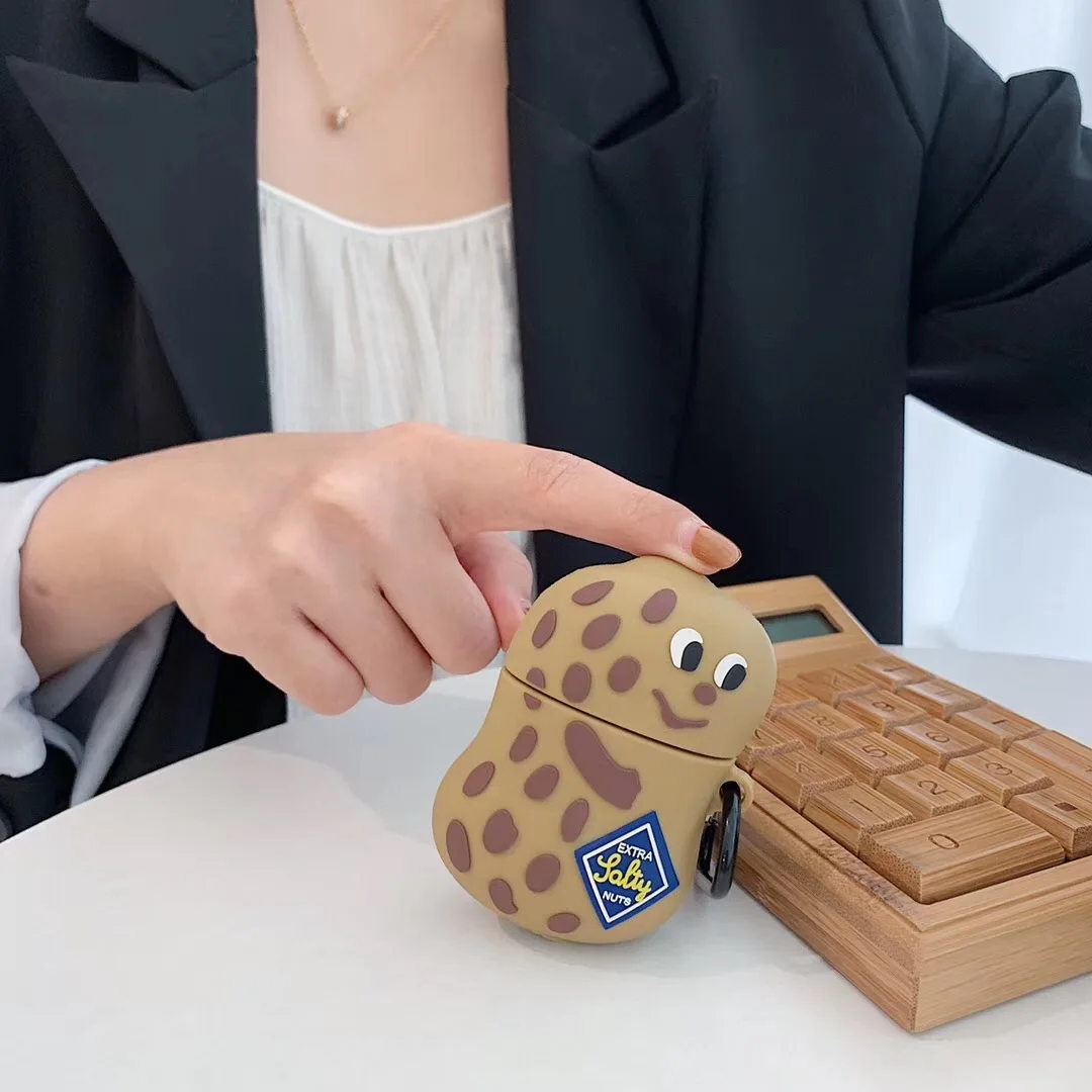 Корейский бренд 3D шоколадный арахис+ кольцо Беспроводная bluetooth-гарнитура силиконовый чехол для гарнитура для airpods защитный противоударный чехол