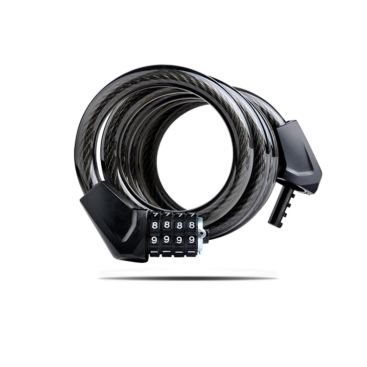 cable 1500-15mm ETOOK цепи блокировки противоугонной цепи велосипеда замок на 4 цифры по ценам от производителя Комбинации кодовый Сталь сплав скутер Mtb дорожный велосипед замок ET465 - Цвет: cable 1500-15mm