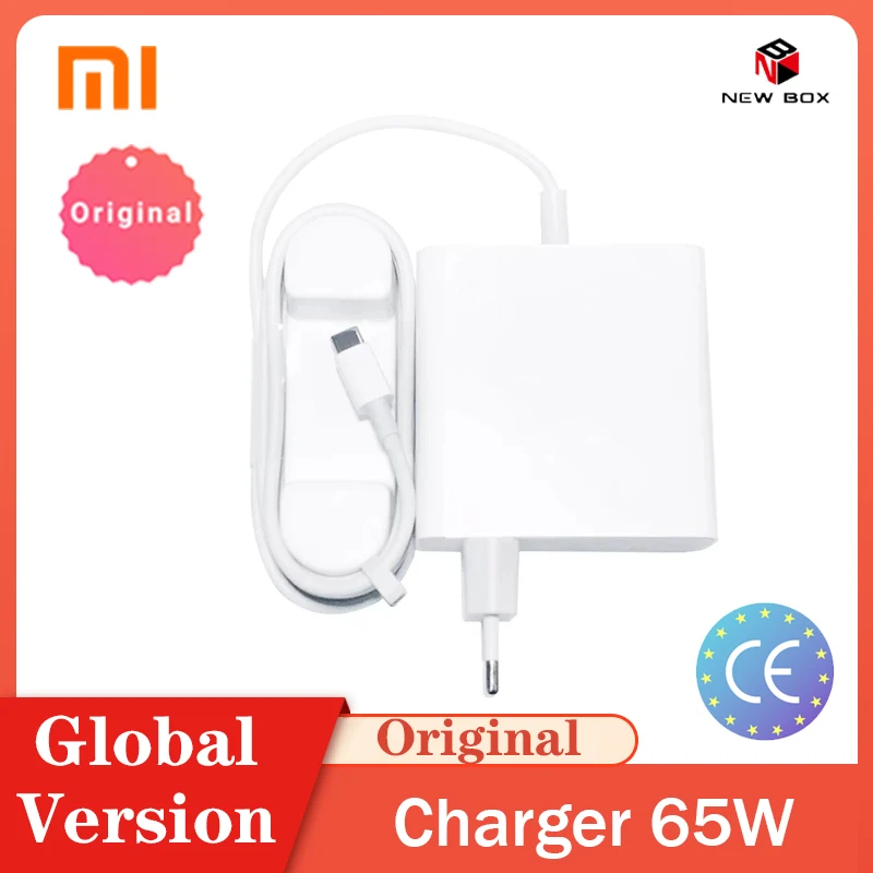 Зарядное устройство Xiaomi 65W Type C выход EU зарядное для ноутбука QC 4 0 адаптер USB порт Mi