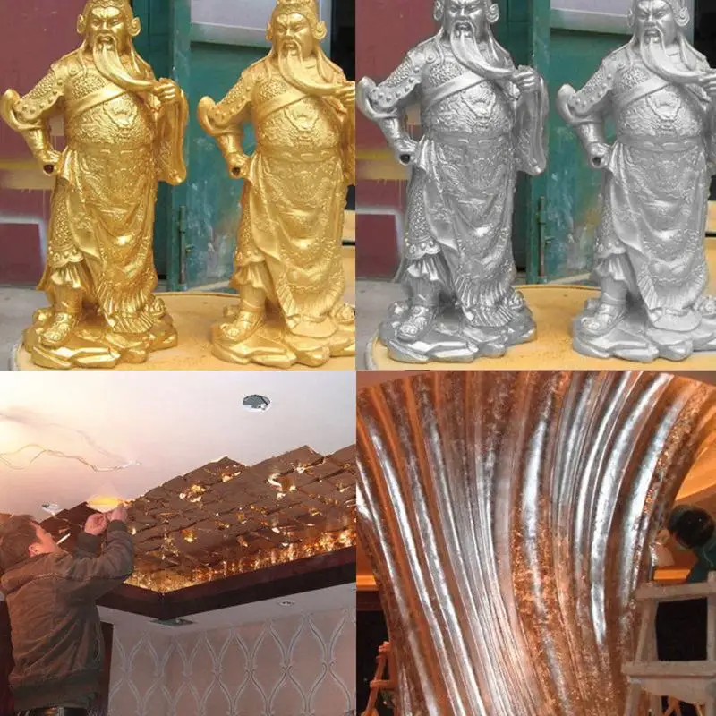 14 см сделай сам имитация золотого серебряного медного листа листья