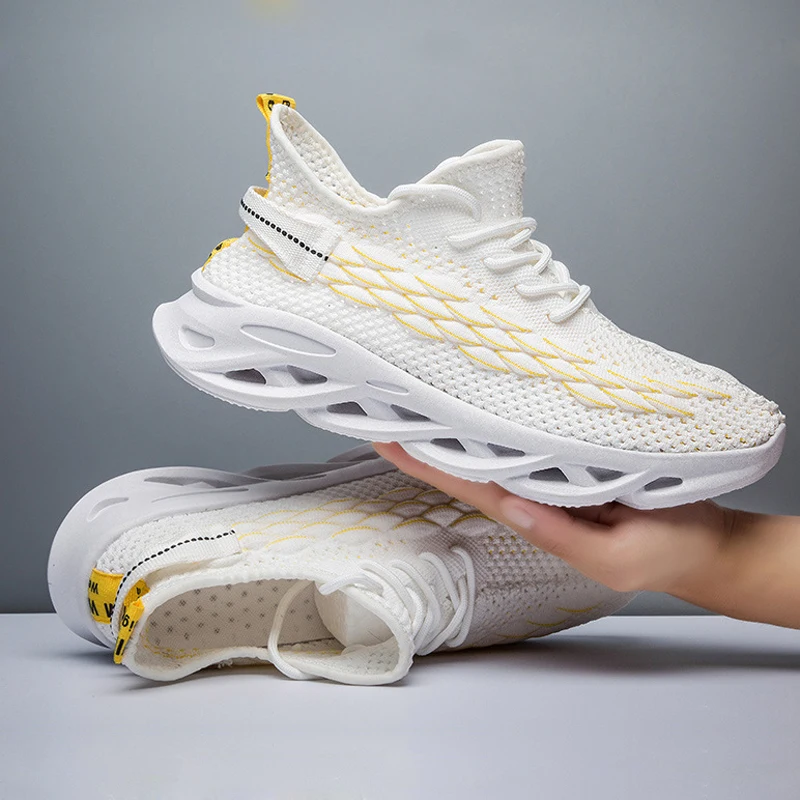 Дышащая Спортивная обувь для ходьбы flyknit; модные мужские кроссовки; Уличная обувь без шнуровки; Качественная спортивная обувь для студентов; Мужская обувь; DY66
