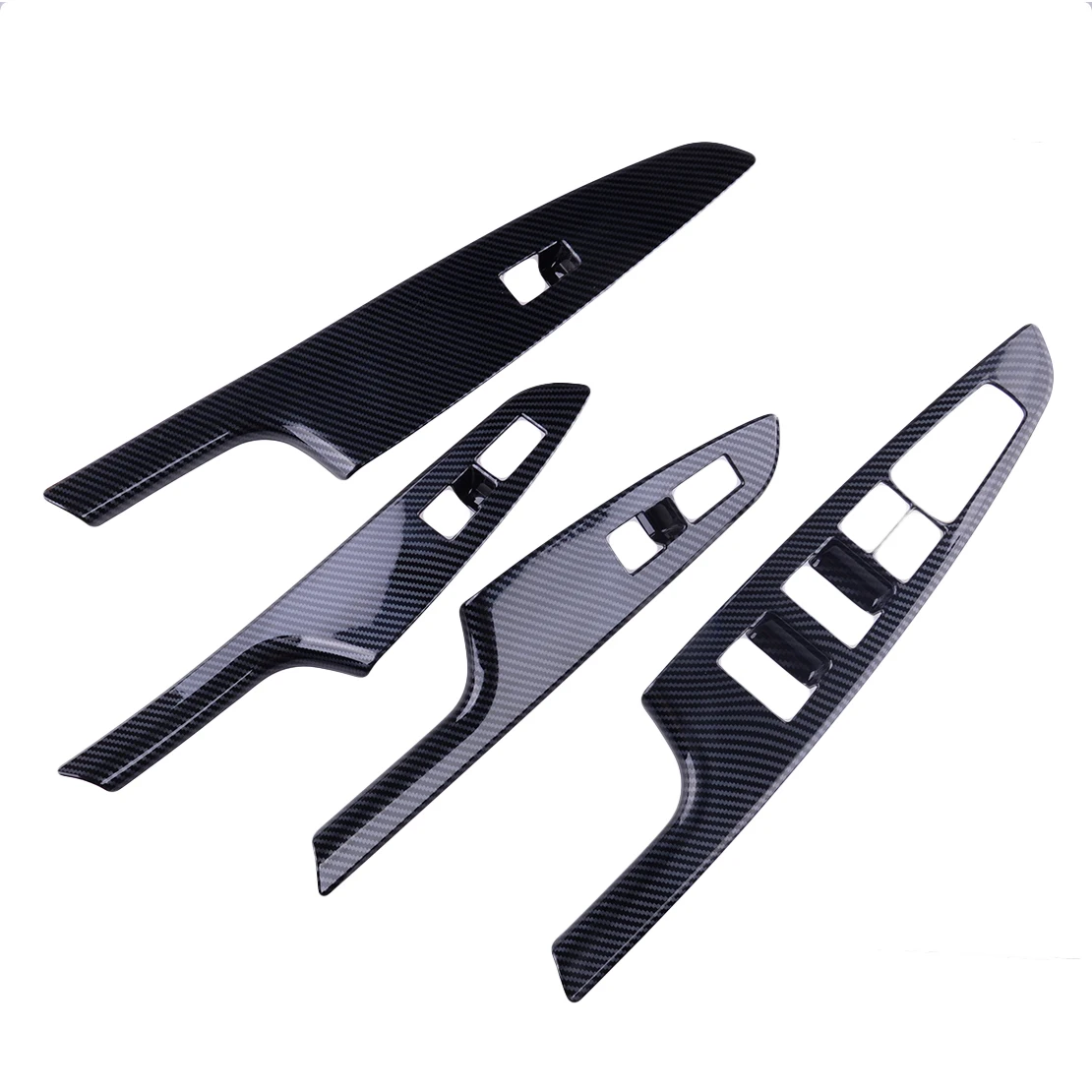 

1Set 4pcs ABS Carbon Fiber Style Door Window Lift Cover Trim Fit For Hyundai Tucson 2016 2017 2018 2019 Left Hand Drive