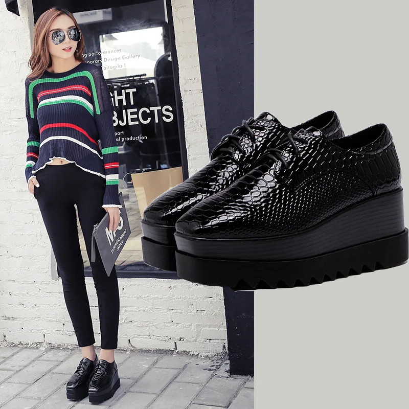 COWCOM/лакированные туфли на рифленой подошве Женская обувь с квадратным носком