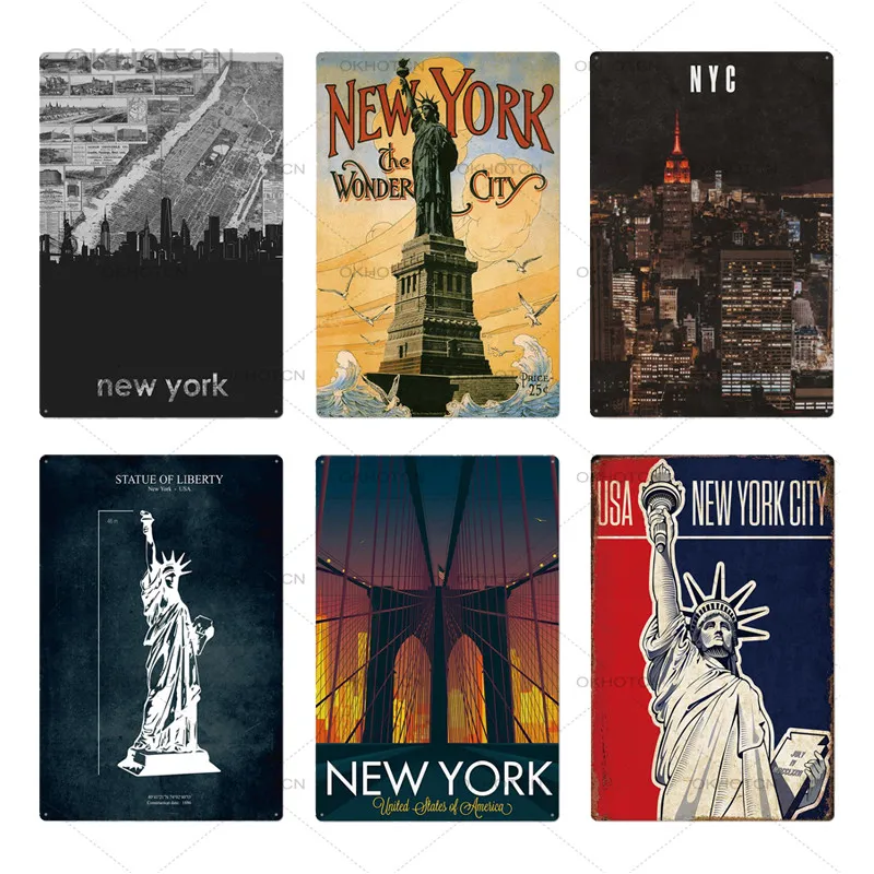Стиль New York винтажный металлический постер Британский кофейный домик домашние