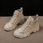 Женские удобные ботинки-мартинсы RayZing, модная женская обувь, женские ботильоны из флока на толстой подошве, женская повседневная обувь для весны и лета