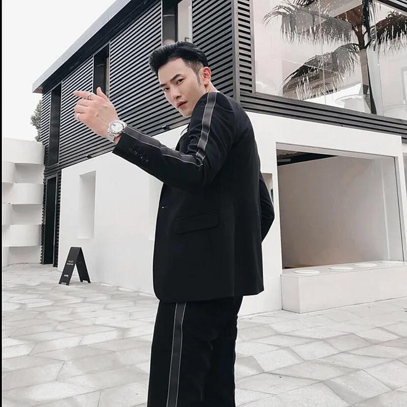 (Пиджак и брюки) роскошный мужской классический костюм цвета хаки комплект из 2