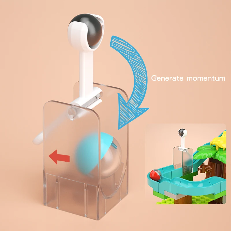 BURGKIDZ мрамор бег строительные блоки Монтессори игрушки Marble Run Воронка слайд DIY